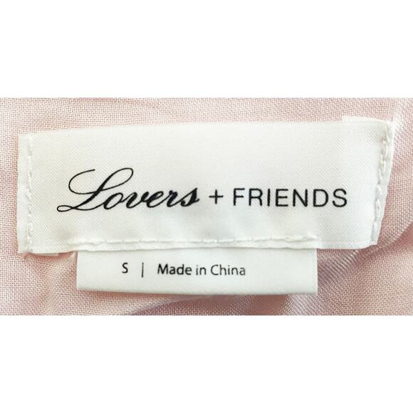 Lovers & Friends Women's Ami Mini Dress Shirred Ruffled Pink Stripes Tie Straps - Picture 10 of 12